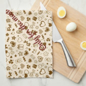 Linge De Cuisine Luxe Moderne Élégant Amour Or Coeur (Quart Plié)