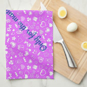 Linge De Cuisine Luxe Moderne Élégant Amour Purple Coeur (Quart Plié)