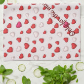 Linge De Cuisine Luxe Moderne Élégant Amour Rouge Coeur (Plié)