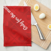 Linge De Cuisine Luxe Moderne Elégant Coeur Rouge (Quart Plié)