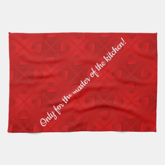 Linge De Cuisine Luxe Moderne Elégant Coeur Rouge (Horizontal)