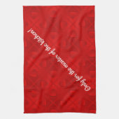 Linge De Cuisine Luxe Moderne Elégant Coeur Rouge (Vertical)