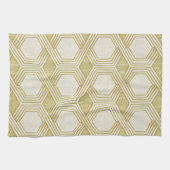 Linge De Cuisine Luxurious Gold Hexagon Pattern - Marble Texture (Horizontal)