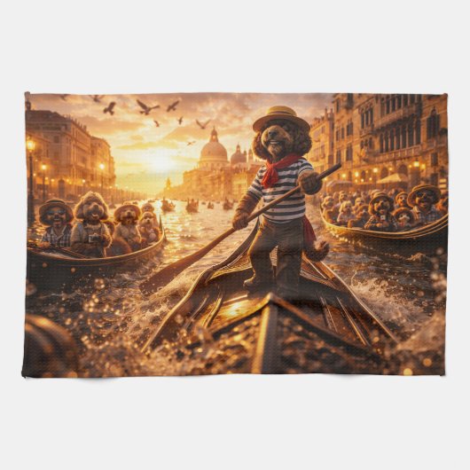 Linge De Cuisine Luxury Cockapoo Venice Gondola  (Horizontal)