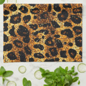 Linge De Cuisine Luxury Glitter Gold Brown Rust Leopard Pattern (Plié)