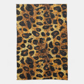 Linge De Cuisine Luxury Glitter Gold Brown Rust Leopard Pattern (Vertical)