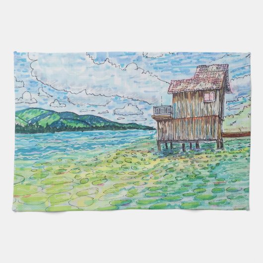Linge De Cuisine Lys dans le lac (Horizontal)