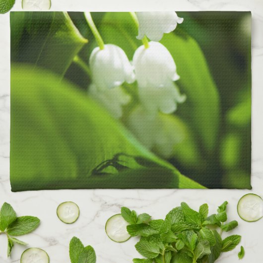 Linge De Cuisine Lys de la fleur de vallée (Plié)