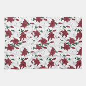 Linge De Cuisine Lys de Noël rouges et blancs (Horizontal)