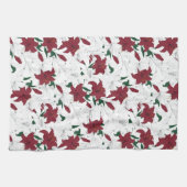 Linge De Cuisine Lys de Noël rouges et blancs (Horizontal)