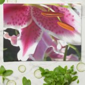 Linge De Cuisine Lys roses fleurs tropicales roses rose (Plié)