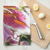 Linge De Cuisine Lys roses fleurs tropicales roses rose (Quart Plié)