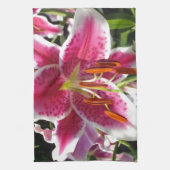 Linge De Cuisine Lys roses fleurs tropicales roses rose (Vertical)