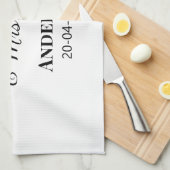 Linge De Cuisine M. & Mme ajouter nom de famille date année mariage (Quart Plié)