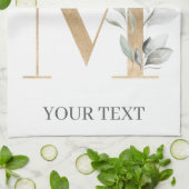 Linge De Cuisine M Monogramme Floral Personnalisé (Plié)