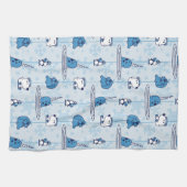 Linge De Cuisine M. Narwhal Blue Snowflake Motif (Horizontal)