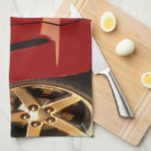 Linge De Cuisine Ma Corvette rouge (Quart Plié)