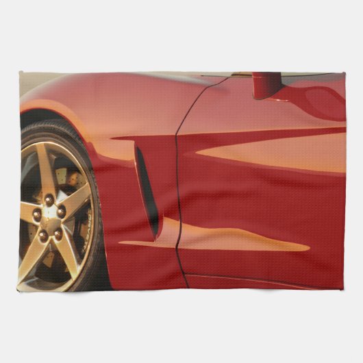 Linge De Cuisine Ma Corvette rouge (Horizontal)