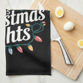 Linge De Cuisine Ma couleur préférée est les lumières de Noël Fêtes (Quart Plié)