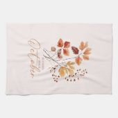 Linge De Cuisine Ma Couleur Préférée Est Octobre - Feuilles D'Autom (Horizontal)