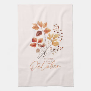 Linge De Cuisine Ma Couleur Préférée Est Octobre - Feuilles D'Autom