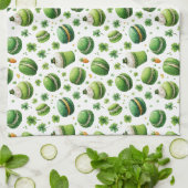 Linge De Cuisine Macaron et trèfle aquarelle de la Saint-Patrick (Plié)