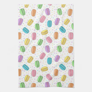 Linge De Cuisine Macarons français pastel rose jaune vert