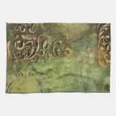 Linge De Cuisine Machinerie Steampunk Émeraude Rustique (Horizontal)
