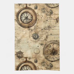Linge De Cuisine Machinerie Steampunk Victorienne Brun Sépia