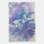 Linge De Cuisine Maddie blue and purple impressionist dish towel (Vertical)
