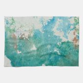 Linge De Cuisine Maddie green and blue impression dish towel (Horizontal)