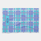 Linge De Cuisine Madras moderne violet bleu (Horizontal)