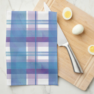 Linge De Cuisine Madras Plaid Blue et Purple