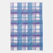 Linge De Cuisine Madras Plaid Blue et Purple (Vertical)