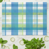 Linge De Cuisine Madras Plaid Green et Blue (Plié)