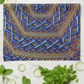 Linge De Cuisine Magène métallique orné David (Plié)