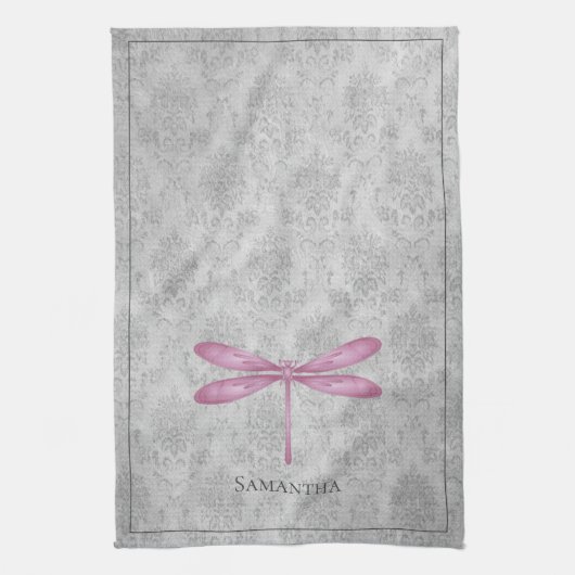 Linge De Cuisine Magenta Dragonfly Damas (Vertical)