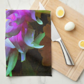 Linge De Cuisine Magenta et Lime Green Cactus Dahlia (Quart Plié)