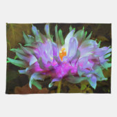 Linge De Cuisine Magenta et Lime Green Cactus Dahlia (Horizontal)