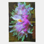 Linge De Cuisine Magenta et Lime Green Cactus Dahlia (Vertical)