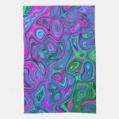 Linge De Cuisine Magenta marbré et citron vert Super Art Abstrait (Vertical)