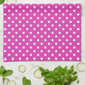 Linge De Cuisine Magenta, Pois blancs (Plié)