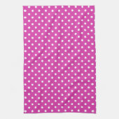 Linge De Cuisine Magenta, Pois blancs (Vertical)