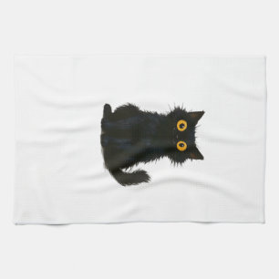 Linge De Cuisine Magie de chat noir � Art de chat mignon et effraya