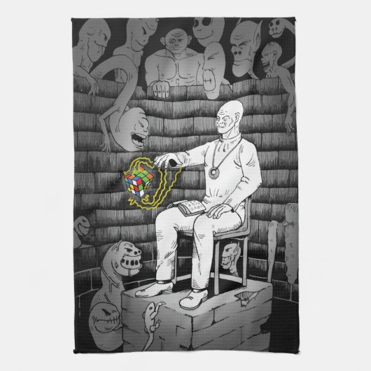 Linge De Cuisine Magie de cube foncé (Vertical)