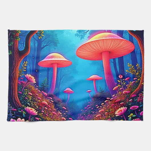 Linge De Cuisine Magie des champignons éclatants (Horizontal)