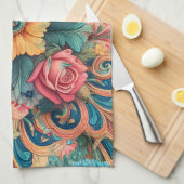 Linge De Cuisine Magnifique Bouquet de Fleurs (Quart Plié)