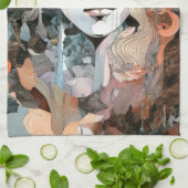 Linge De Cuisine Magnifique Collage Femme (Plié)