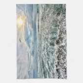 Linge De Cuisine magnifique scène de plage avec vagues écrasantes (Vertical)