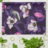 Linge De Cuisine Magnolia en floraison et tireur 4 (Plié)